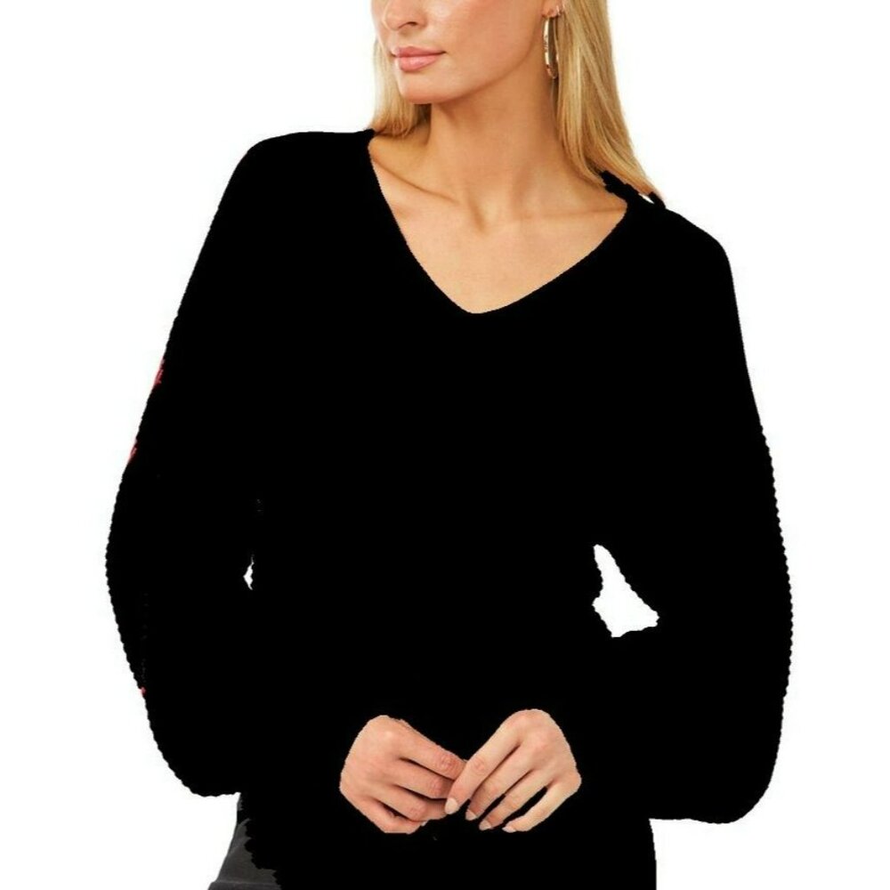 Vince Camuto Blouson-Sleeve V-Neck Sweater, Sz Med, NWT